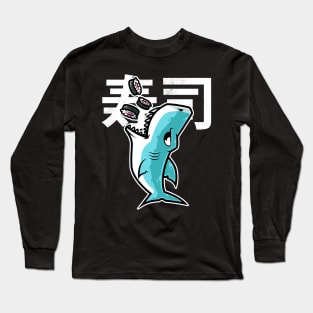 Shark Sushi Nigiri Kawaii Neko Anime Japanese design Long Sleeve T-Shirt